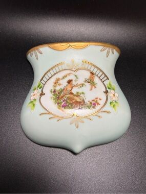 Vintage ARCO Japan Porcelain Wall Plaque Victorian Lady Flowers Gold Cottagecore
